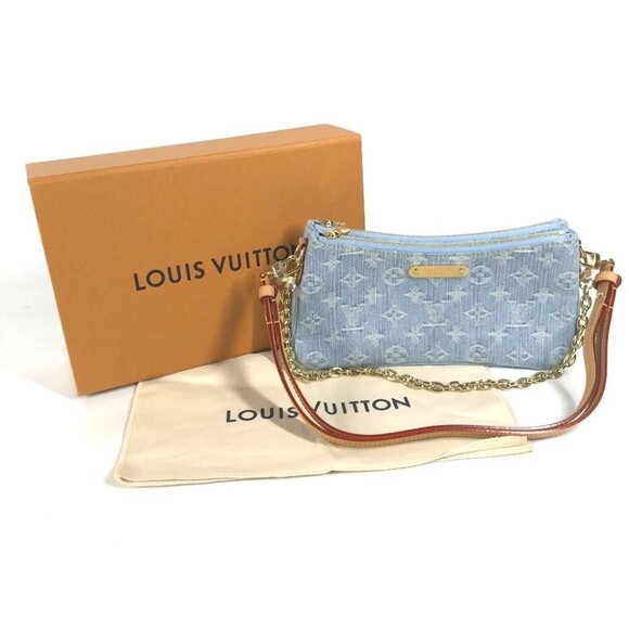 LOUIS VUITTON M83532 MonogramDenim Pochette-Live Pochette Shoulder Bag Unused - Picture 8 of 15